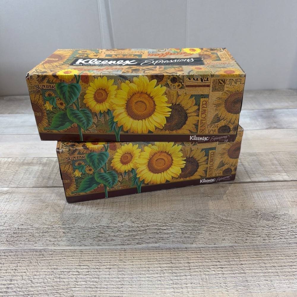2 Vtg Kleenex Expressions 2000 Americana Folk Art Facial Tissues 145 Ct 2 Ply